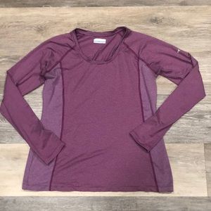 Columbia, Long Sleeve Shirt, Purple, Large, Moisture Wick